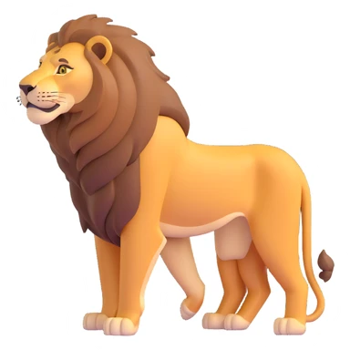 FULL BODY panthera leo male style wild, full flat cute side profile design in 3d soft l centered composition cartoon style128x128 pixels sticker