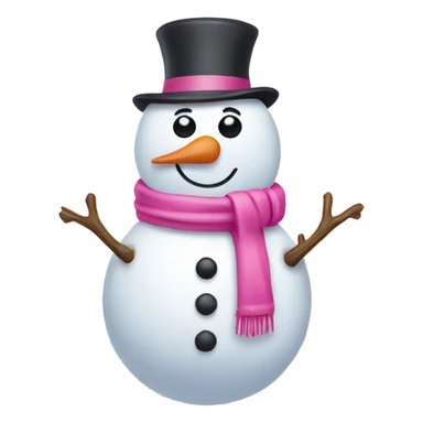 Pink Snowman  sticker