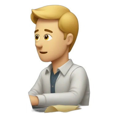 white man looking at pull request sticker