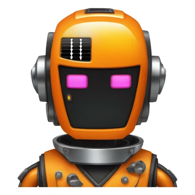 Solar Orange variant DaftPunk-style robot talk box sticker