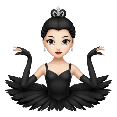 Black swan costume ballerina sticker