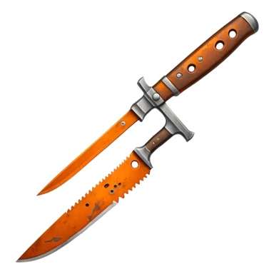 rusted full knife including the handle  sticker