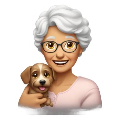 Grandmother with dog sticker