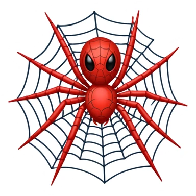red dumb spider web sticker