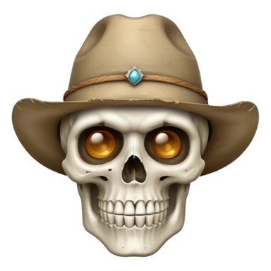 A skull face with cowboy hat sticker