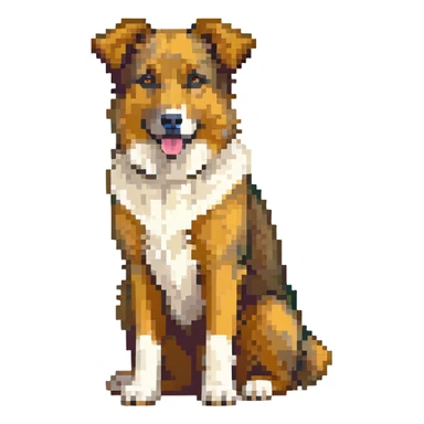 Black and white shepherd dog sitting sticker