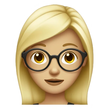 Blonde quirky girl with round glasses sticker