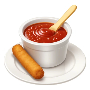 Plate of Mozzarella sticks with red marinara sauce in a small ramekin sticker