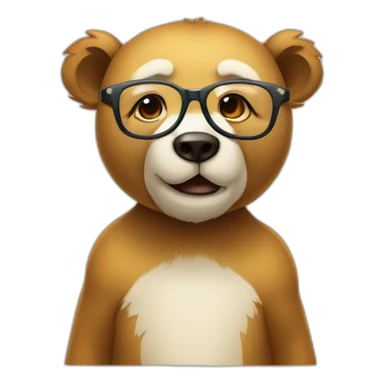 Lachender Bär mit Brille in kloposition sticker