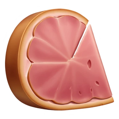 plain round ham slice, light pink sticker