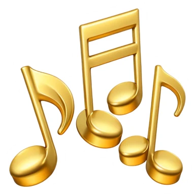 drei musiknoten in goldfarben sticker