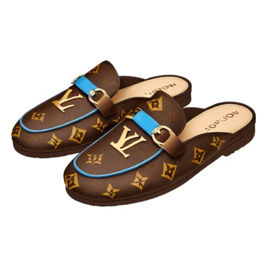 Brown Louis Vuitton slippers  sticker