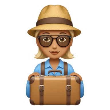photorealistic tourist with a suitcase sticker