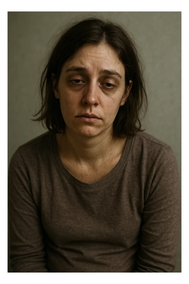 donna con stanchezza cronica distrutta e stanca sticker