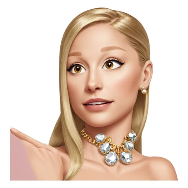 blonde girl with jewelry sticker