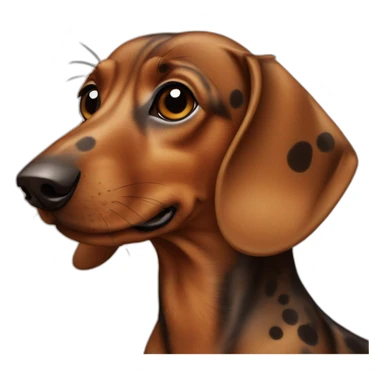 brown dachshund with dark dots sticker