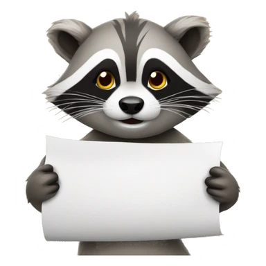 Raccon holding paper writed number 2 sticker