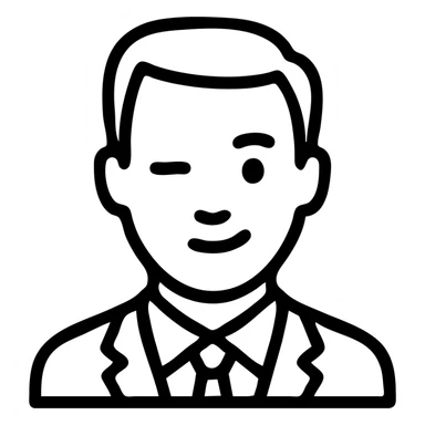 Barney Stinson from How I Met Your Mother, winking, outlined icon style sticker