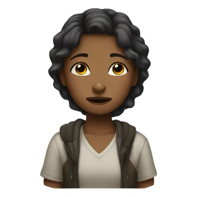 girl crying peace sign sticker