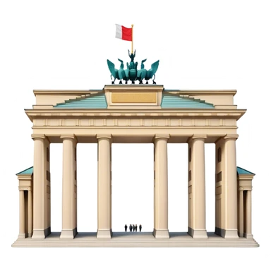 Cinematic Realistic Brandenburg Gate Landmark Emoji, depicted as the iconic neoclassical monument rendered with lifelike detail and dynamic, historic lighting. sticker