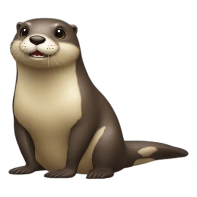 Un loutre qui mange un caca sticker