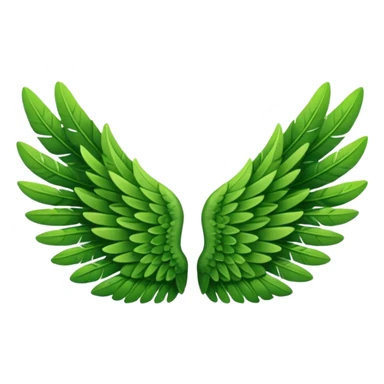Wings made with Green leaves sticker