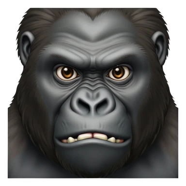 Silverback gorilla, powerful expression, detailed great ape face, realistic primate portrait sticker