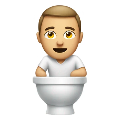 Man on toilet sticker