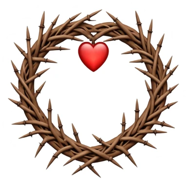 Around the heart  Crown thorns  in horizontal lly  sticker