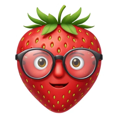 strawberry with glasses sticker