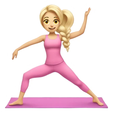 Blonde doing Pink Pilates princess sticker