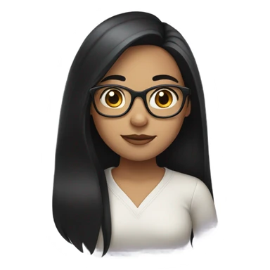 long haired girl with glasses and black hair and fair skin sticker