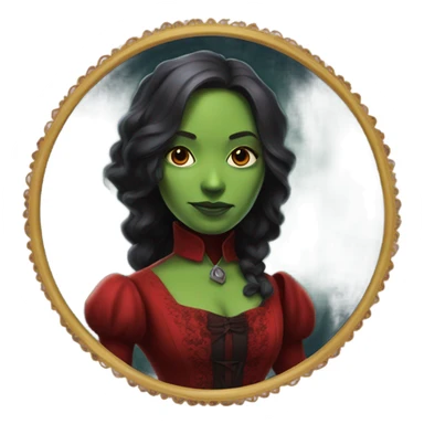 gamora in Victorian dress elegant red full body  sticker