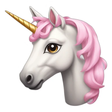 unicorn wearing light pink bow on her head sticker