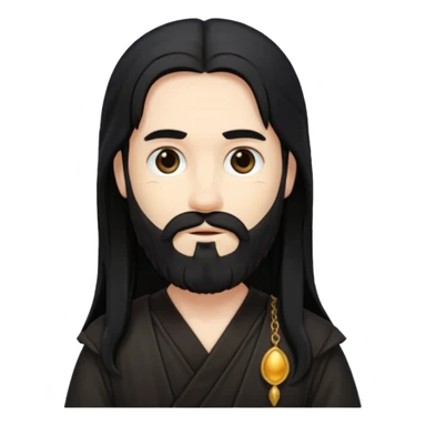 Pluto from Olympus Gods with long black hair and beard, black tunic sticker
