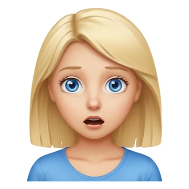 blondish girl, surprised expression sticker