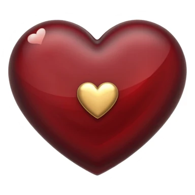 Gold and Garnet heart soft  sticker
