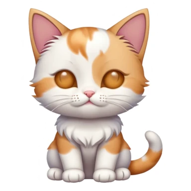 Kitten standing with folded hands and closed eyes sticker