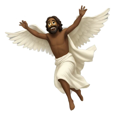 Black Jesus flying like a bird sticker