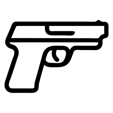 outlined gun icon, no fill, clean lines sticker