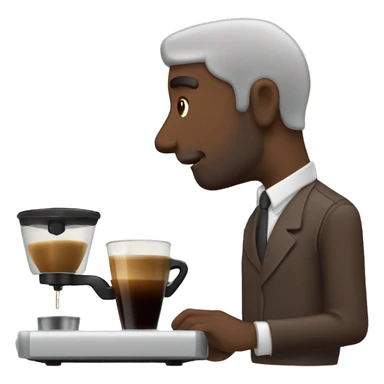 Espresso machine brown +barista man sticker