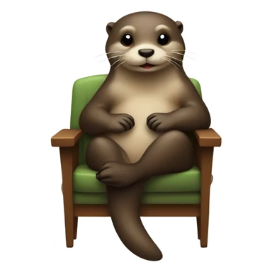 Otter sitting on a chair happy  sticker