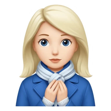 woman in blue coat, scarf sticker