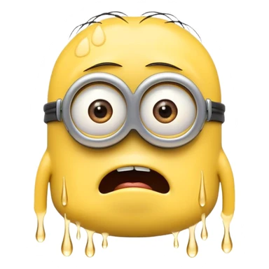 crying minion with tears sticker