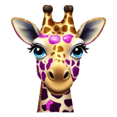 Lisa frank glitter giraffe with eyelashes sticker