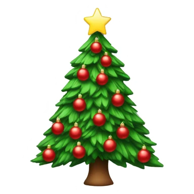 Christmas tree with red decorations sticker