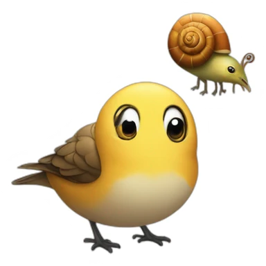 bird with a snail sticker