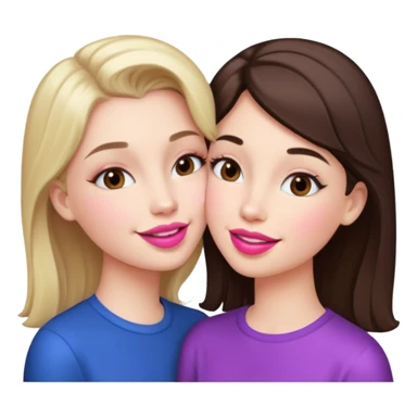 a girl kissing a girl sticker