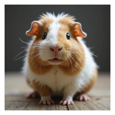 a natural-looking guinea pig with boba pearls, realistic details, photorealistic style sticker