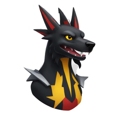 Black Cool Edgy Nargacuga-Houndoom-Garchomp Fakémon  with White and Red and yellow and black Edgy markings sticker